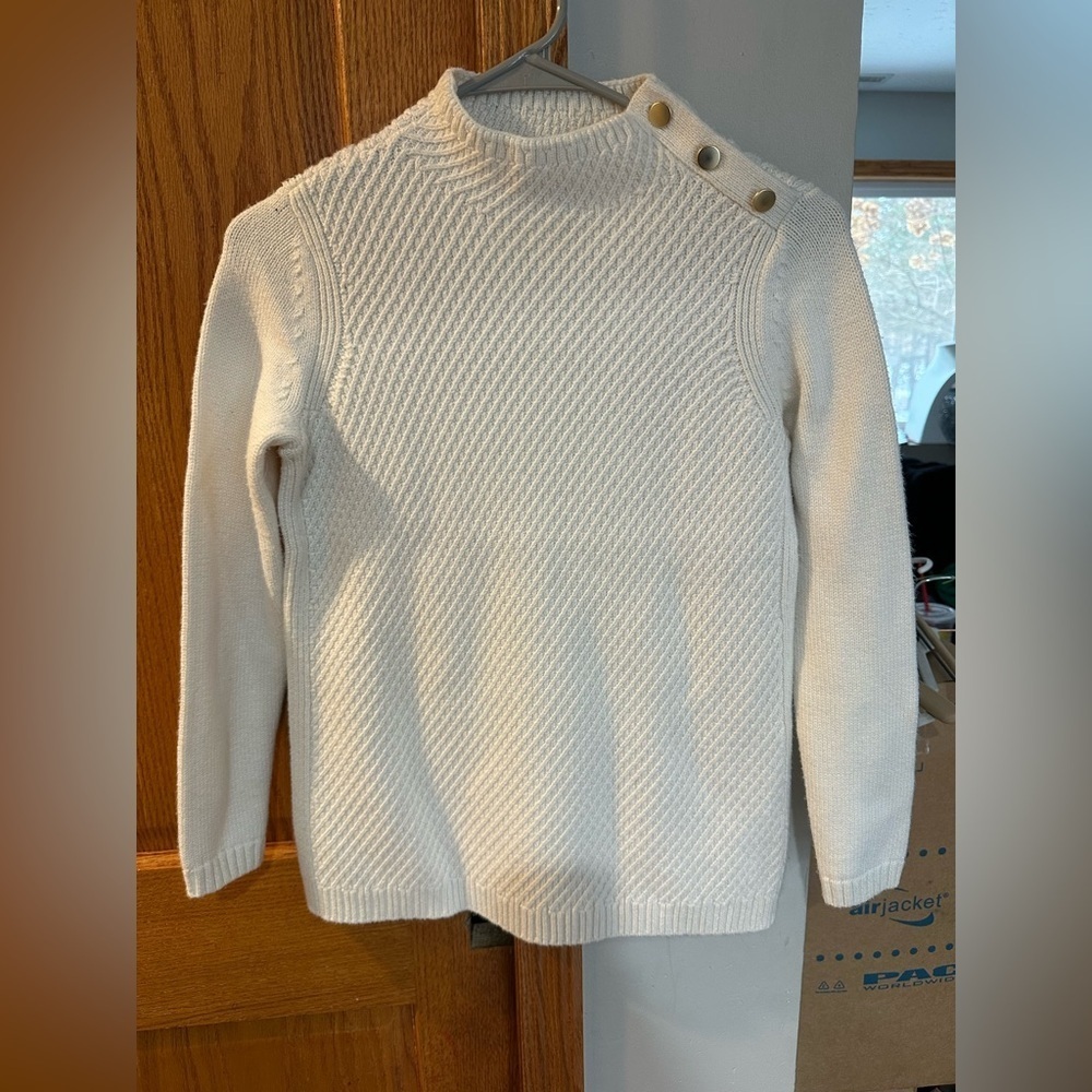 Talbots Cream Sweater with Button Detail